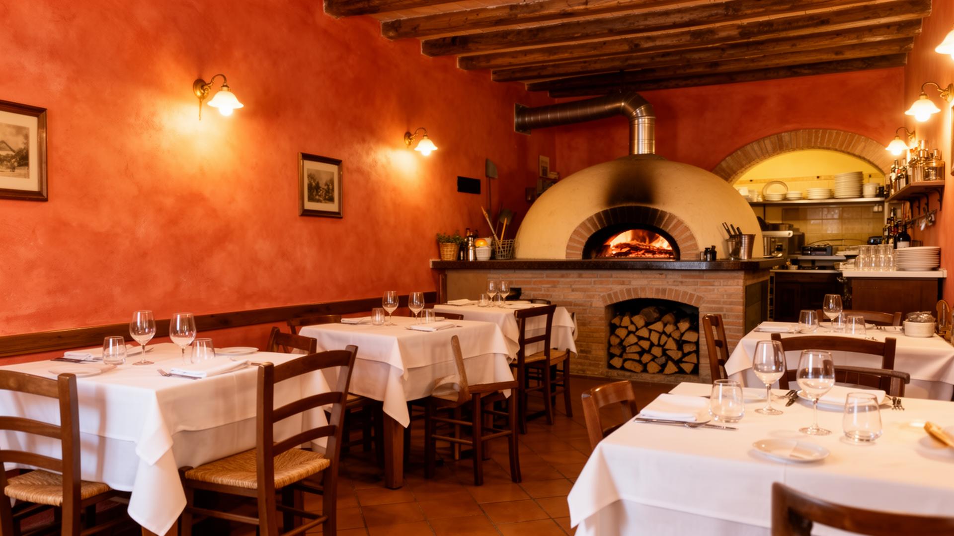 Intérieur chaleureux du restaurant Locanda Dei Briganti à Hannut